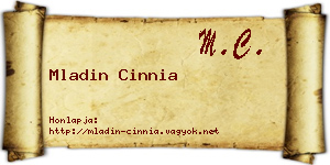 Mladin Cinnia névjegykártya